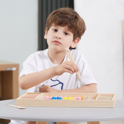 VIGA Medinis žaidimas „Pagauk ir suderink“ su kamuoliukais, Montessori dėlionė 3