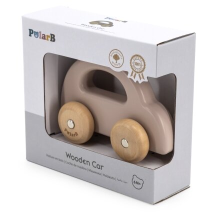 VIGA PolarB Medinis stumiamas automobiliukas rudas 3 VIGA PolarB Medinis stumiamas automobiliukas rudas 3