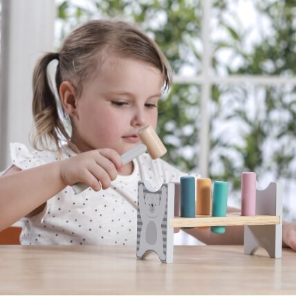 VIGA PolarB Medinis kalimo suoliukas su plaktuku - Montessori 3