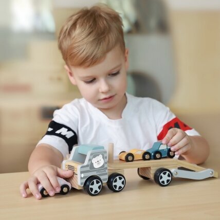 VIGA PolarB medinis autovežis su Montessori automobiliukais 7 VIGA PolarB medinis autovežis su Montessori automobiliukais 7