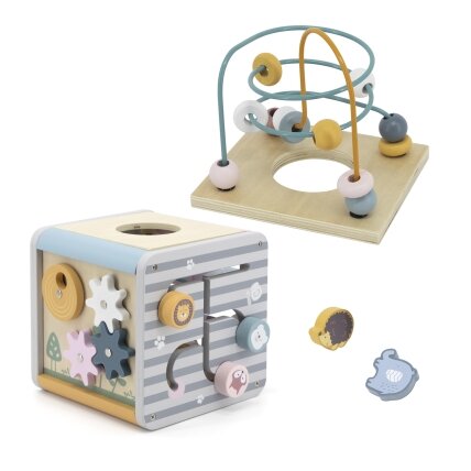 VIGA PolarB Activity Box medinis edukacinis žaidimų centras 5 viename kubas 10 VIGA PolarB Activity Box medinis edukacinis žaidimų centras 5 viename kubas 10