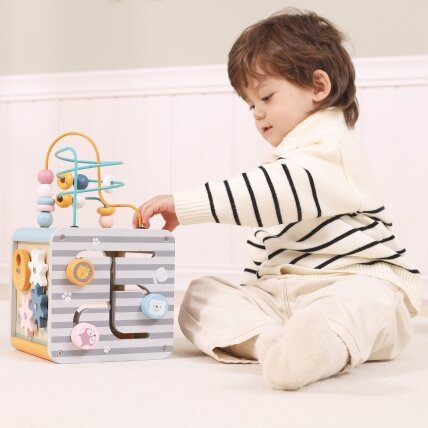 VIGA PolarB Activity Box medinis edukacinis žaidimų centras 5 viename kubas 4 VIGA PolarB Activity Box medinis edukacinis žaidimų centras 5 viename kubas 4