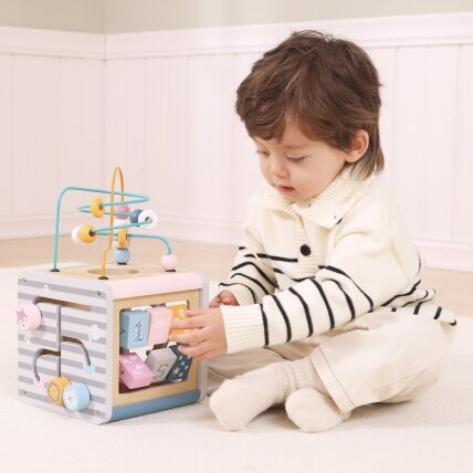 VIGA PolarB Activity Box medinis edukacinis žaidimų centras 5 viename kubas 6