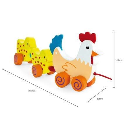 VIGA traukiamas rinkinys Višta su viščiukais 36 cm 2 VIGA traukiamas rinkinys Višta su viščiukais 36 cm 2