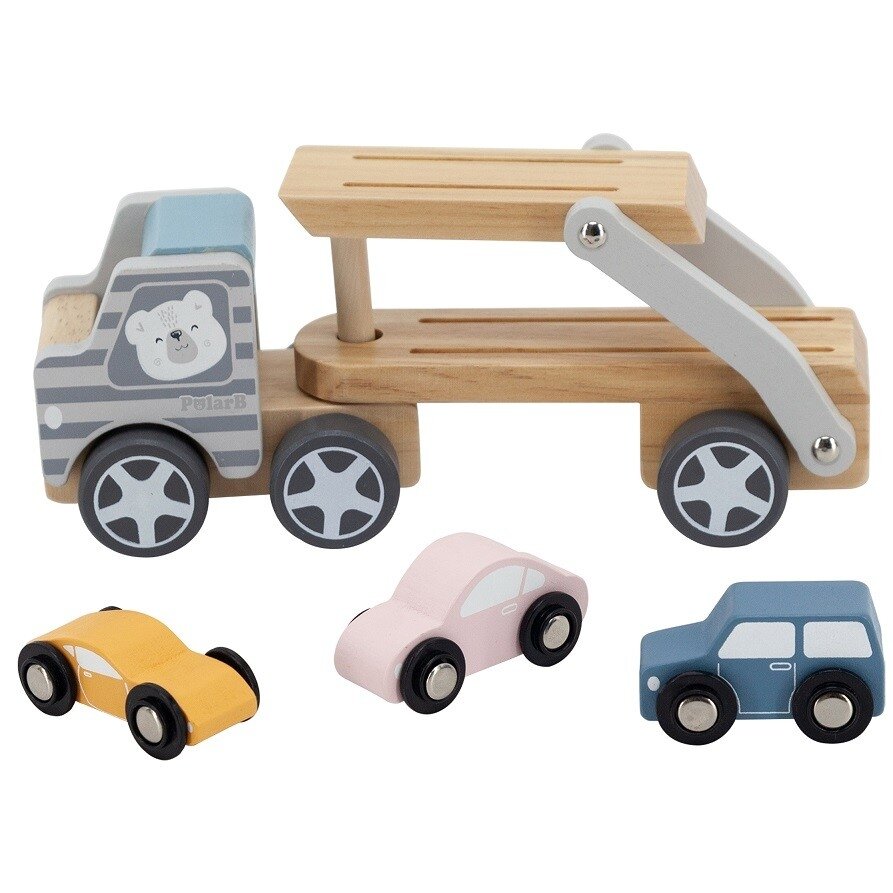 VIGA PolarB medinis autovežis su Montessori automobiliukais 8 VIGA PolarB medinis autovežis su Montessori automobiliukais 8