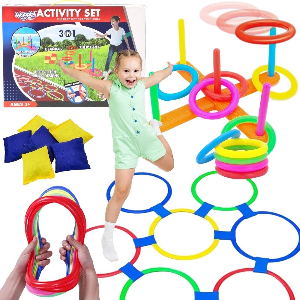 WOOPIE 3-in-1 rinkinys: Serso, klasės žaidimas, Cornhole taikinio mėtymas maišeliais WOOPIE 3-in-1 rinkinys: Serso, klasės žaidimas, Cornhole taikinio mėtymas maišeliais