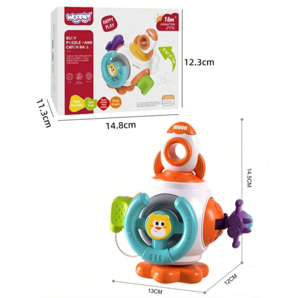 WOOPIE BABY Kosminis raketos kamuolys 6in1 Montessori 18m+ 4