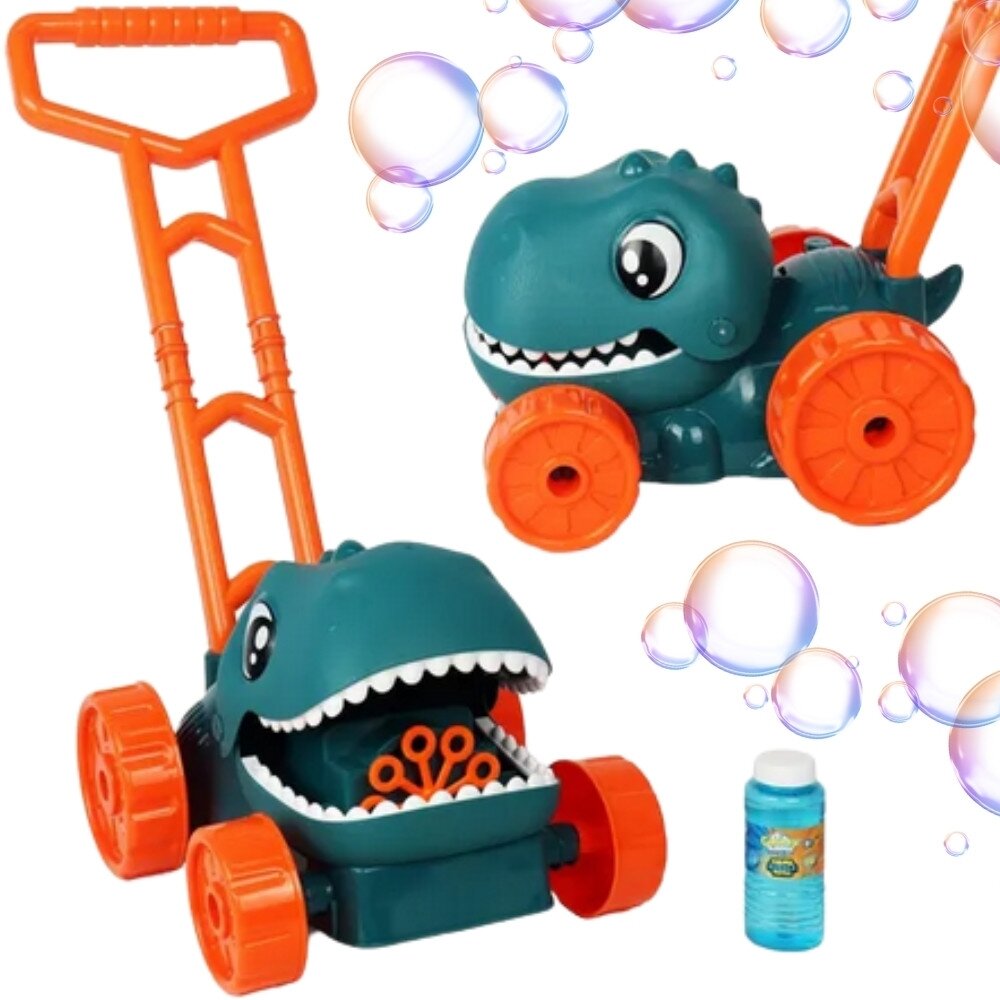 WOOPIE Sodo žoliapjovė Dino muilo burbulams dinozauras + skystis WOOPIE Sodo žoliapjovė Dino muilo burbulams dinozauras + skystis