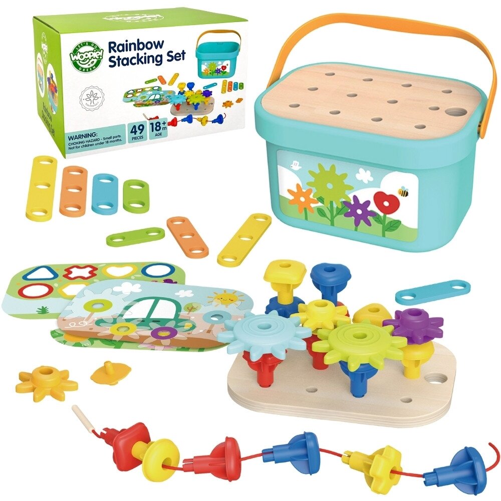 WOOPIE GREEN Konstrukcinis motorikos BOX Montessori 12w1 FSC 14
