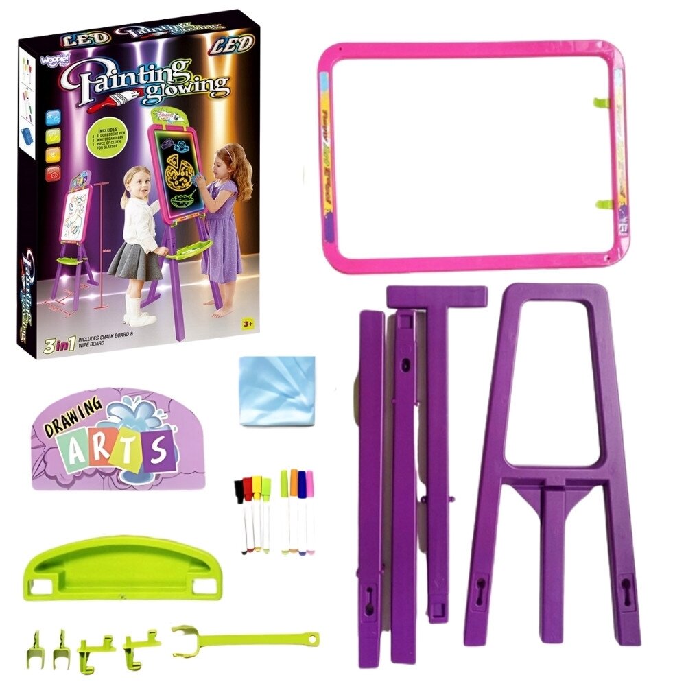WOOPIE 3in1 magnetinė sausai valoma lenta su piešimu šviesa WOOPIE 3in1 magnetinė sausai valoma lenta su piešimu šviesa