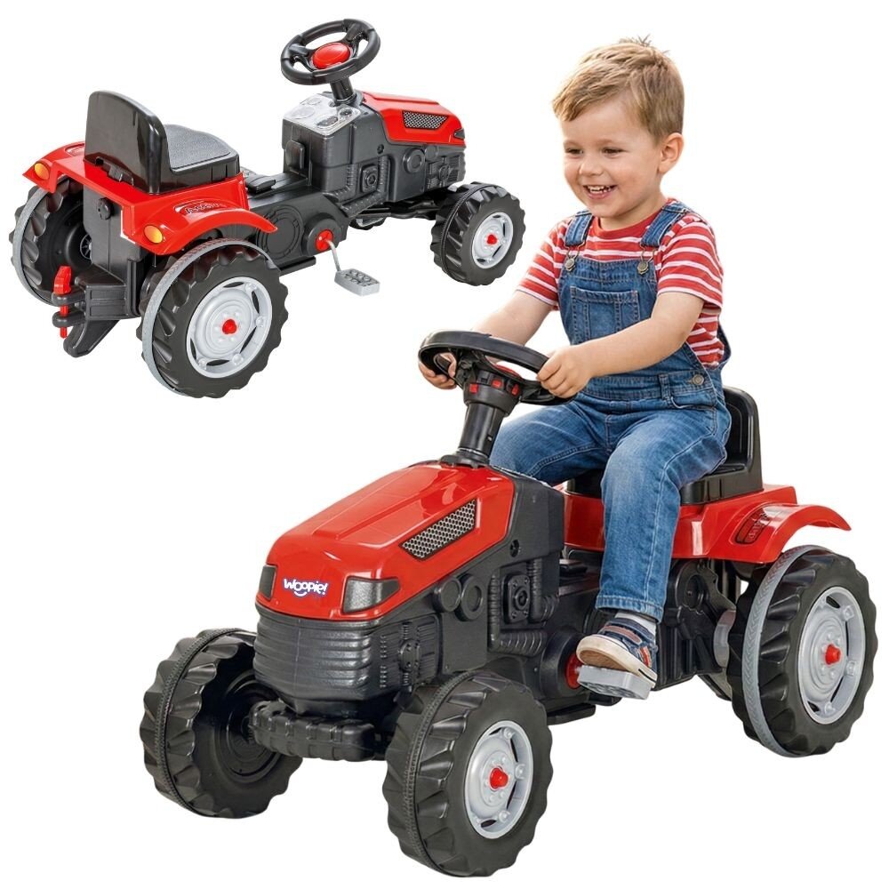 WOOPIE Pedalinis traktorius Farmer GoTrac, tylus traktorius su tyliais ratais