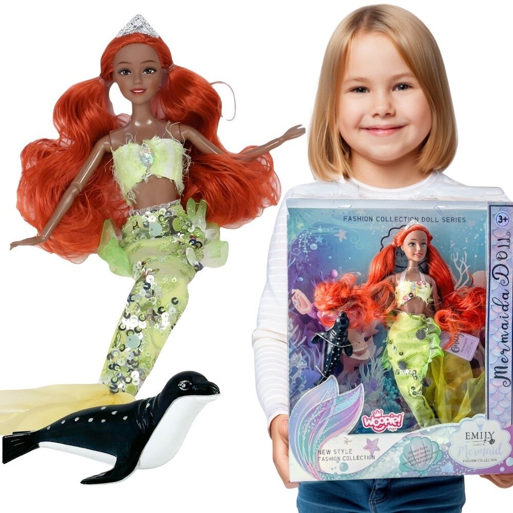 WOOPIE ROYAL lėlė undinėlė Emi Mermaid su foka WOOPIE ROYAL lėlė undinėlė Emi Mermaid su foka