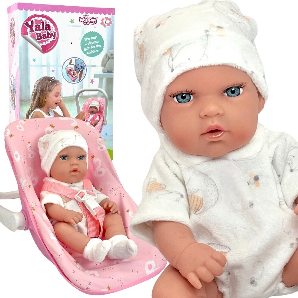 WOOPIE ROYAL rinkinys: kūdikėlio lėlė 30,5 cm + rožinė nešyklė