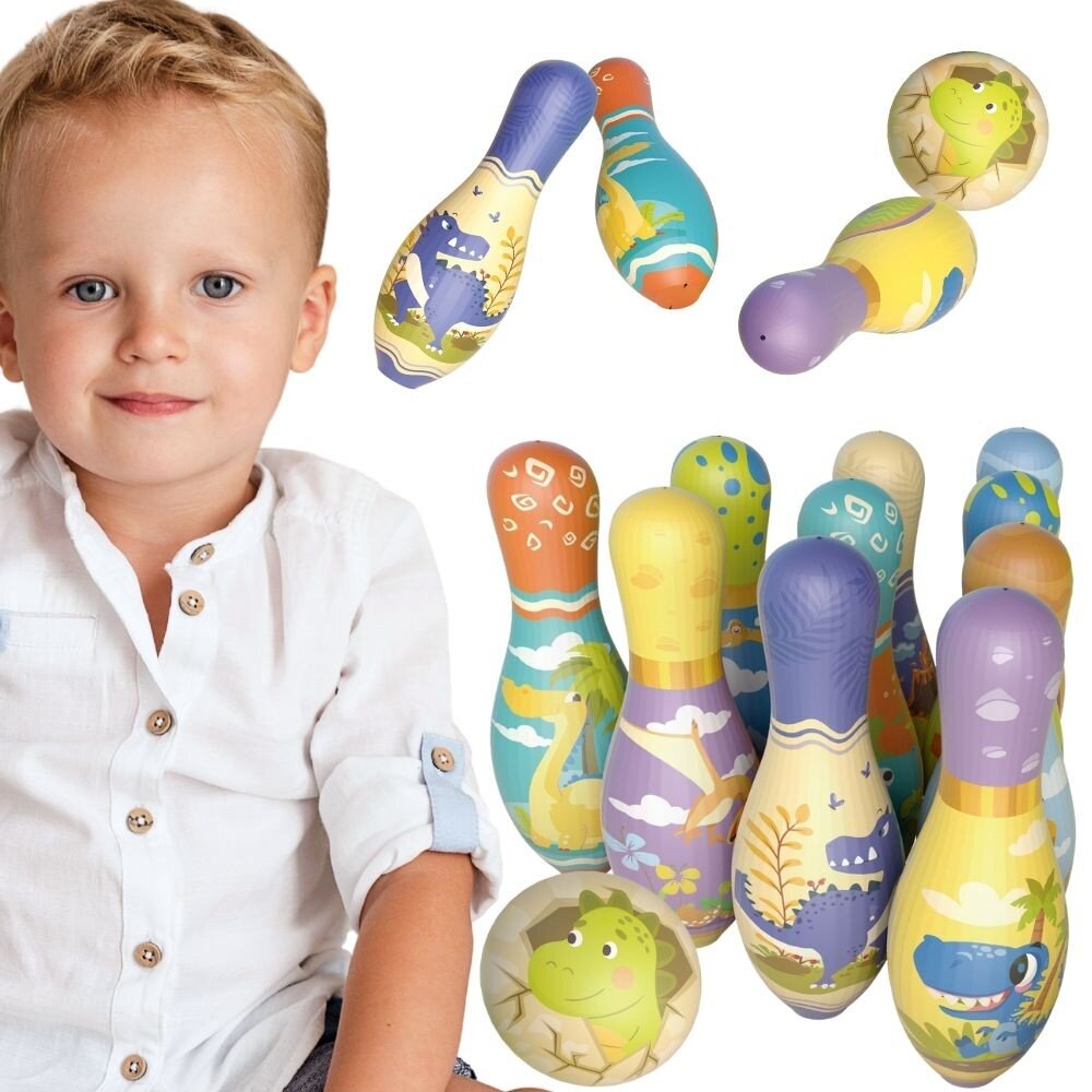 WOOPIE Vikrumo žaidimas Boulingas Minkšti Soft dinozaurai rinkinys 12 vnt. WOOPIE Vikrumo žaidimas Boulingas Minkšti Soft dinozaurai rinkinys 12 vnt.