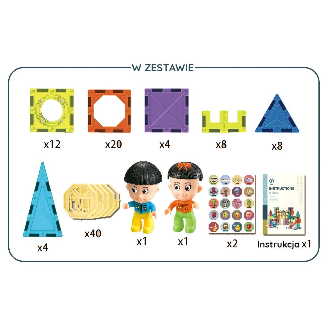 WOOPIE magnetinės kaladėlės Pilis 98 el. 7