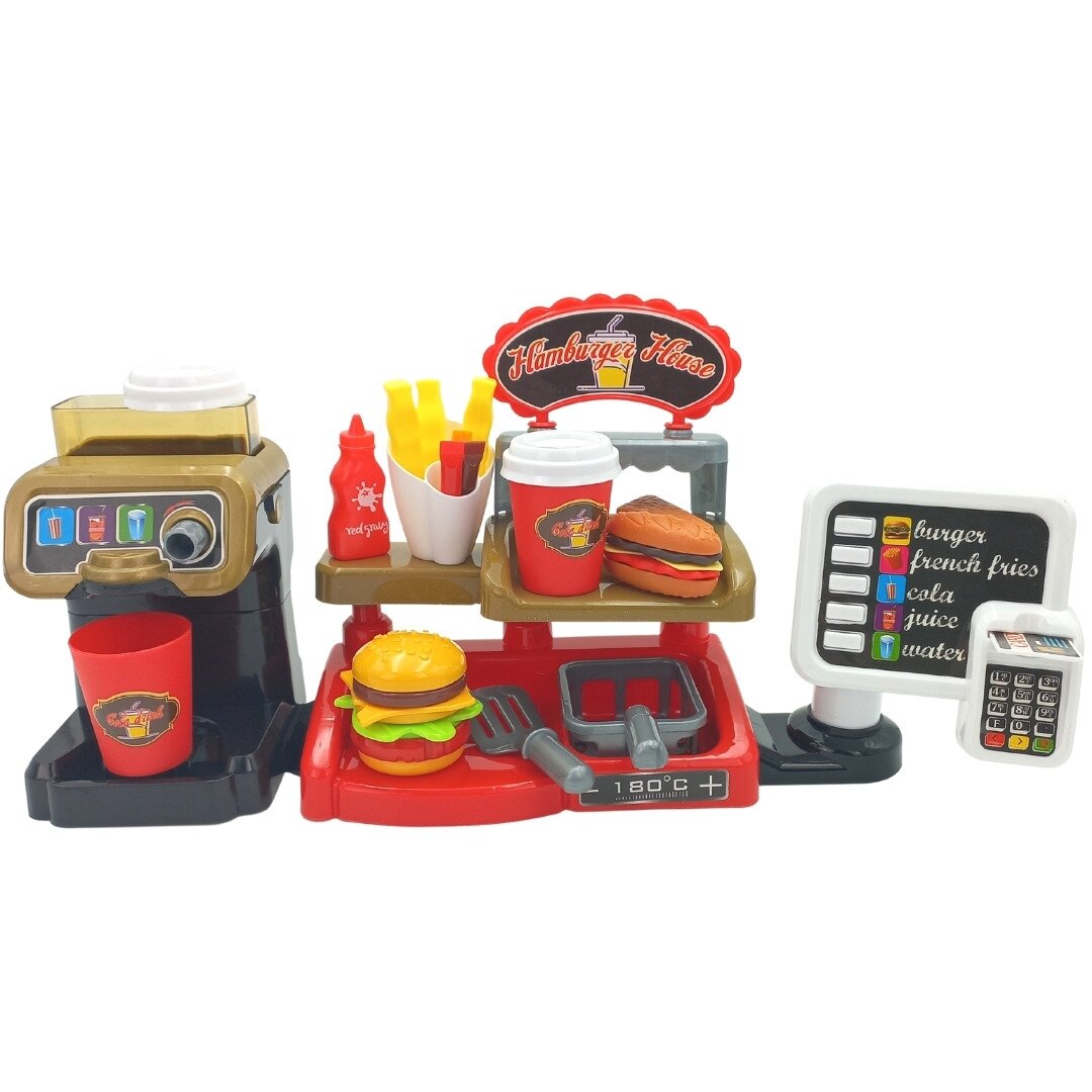 WOOPIE Fast Food XXL parduotuvė-restoranas su kasa + gėrimų dozatorius 10 WOOPIE Fast Food XXL parduotuvė-restoranas su kasa + gėrimų dozatorius 10