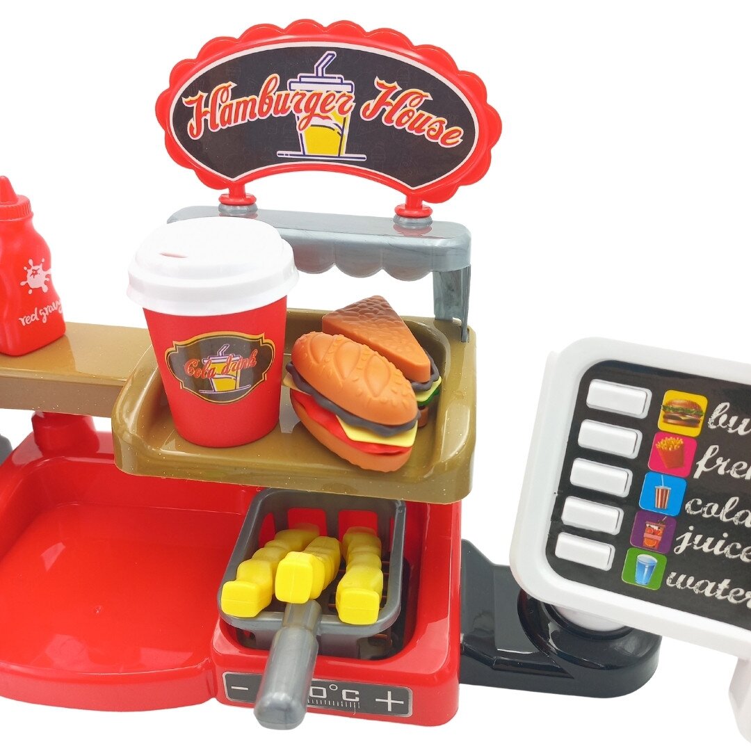 WOOPIE Fast Food XXL parduotuvė-restoranas su kasa + gėrimų dozatorius 6