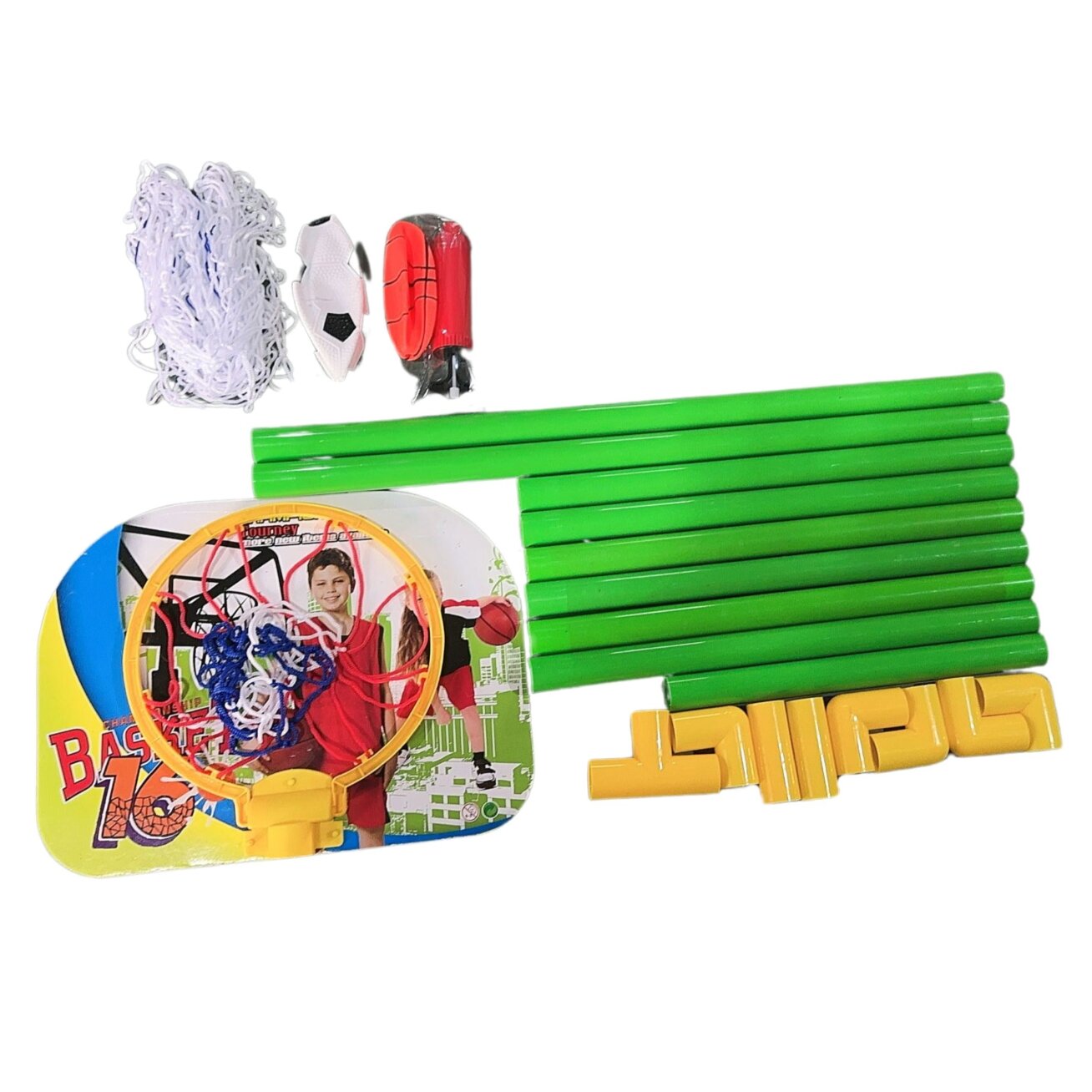 WOOPIE 2in1 rinkinys Krepšinis Futbolo vartai + kamuoliai 5 WOOPIE 2in1 rinkinys Krepšinis Futbolo vartai + kamuoliai 5