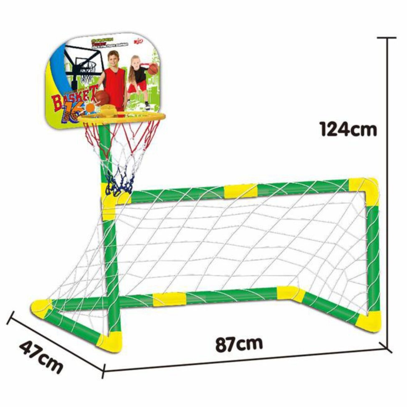 WOOPIE 2in1 rinkinys Krepšinis Futbolo vartai + kamuoliai 6