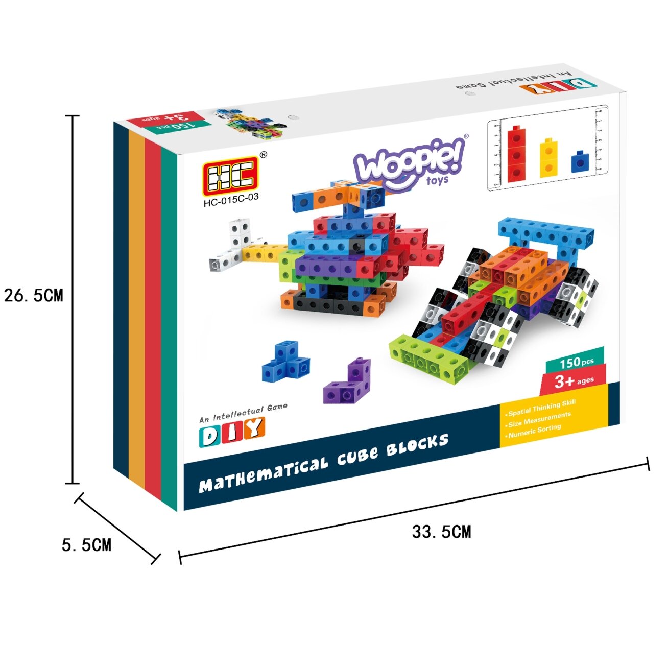 WOOPIE 3D konstrukcinės kaladėlės Šešiakampiai 150 vnt. 6