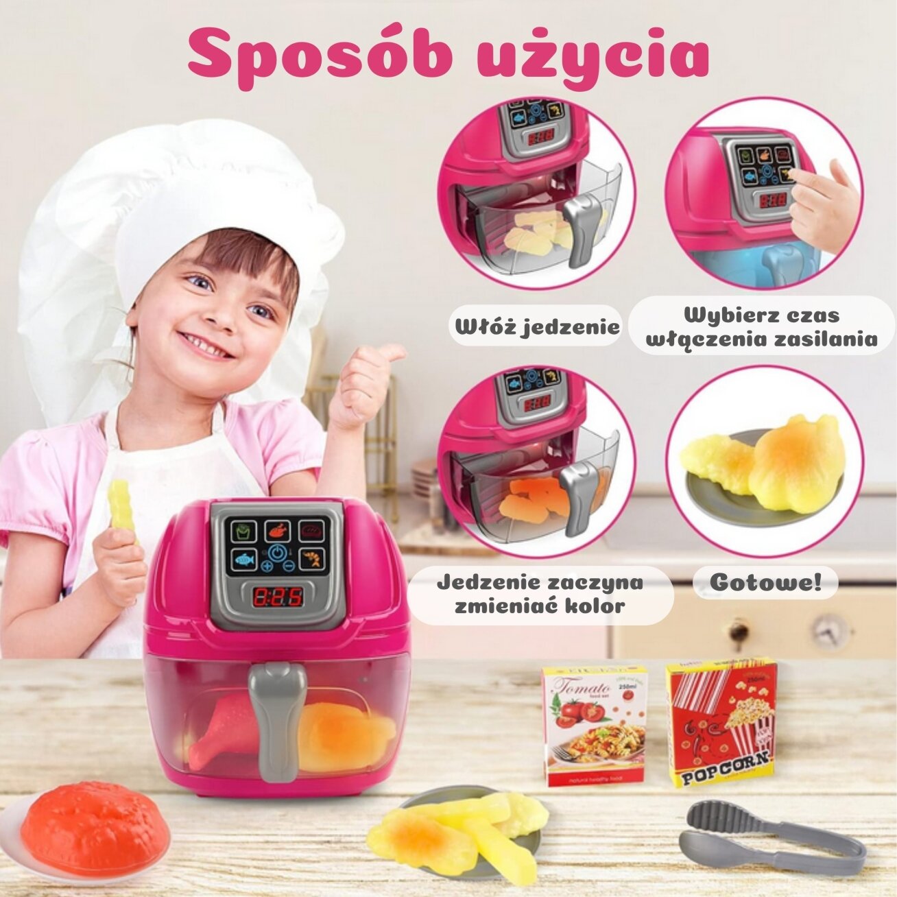 WOOPIE Air Fryer Interaktyvi gruzdintuvė mažiesiems virėjams 2