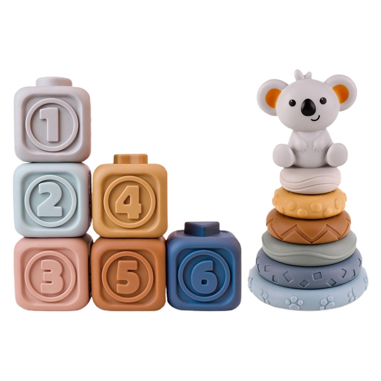 WOOPIE BABY Edukacinis rinkinys Piramidė Sensorinės kaladėlės 2in1 Kramtukas Skaičiai 8 WOOPIE BABY Edukacinis rinkinys Piramidė Sensorinės kaladėlės 2in1 Kramtukas Skaičiai 8