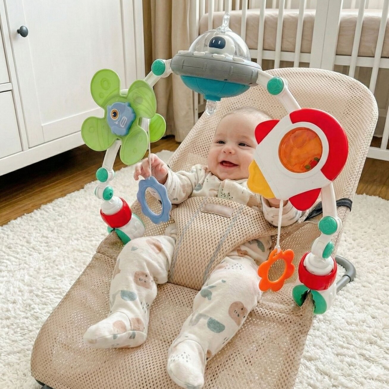WOOPIE BABY Interaktyvus lankas su žaisliukais lovytei, grojantis lopšines 5 WOOPIE BABY Interaktyvus lankas su žaisliukais lovytei, grojantis lopšines 5