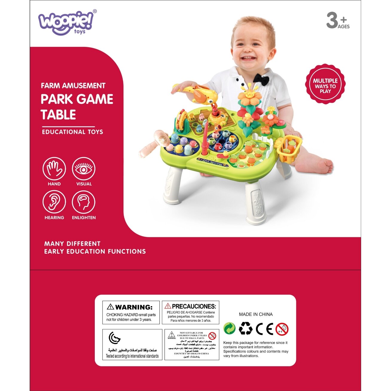 WOOPIE BABY Interaktyvus edukacinis daugiafunkcis staliukas 8in1 Montessori 12