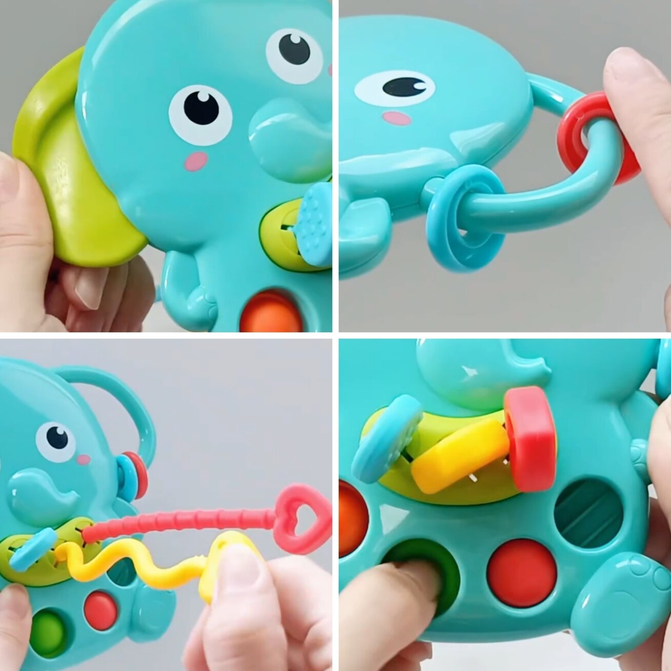 WOOPIE BABY Sensorinis kramtukas Drambliukas Montessori 4in1 4 WOOPIE BABY Sensorinis kramtukas Drambliukas Montessori 4in1 4