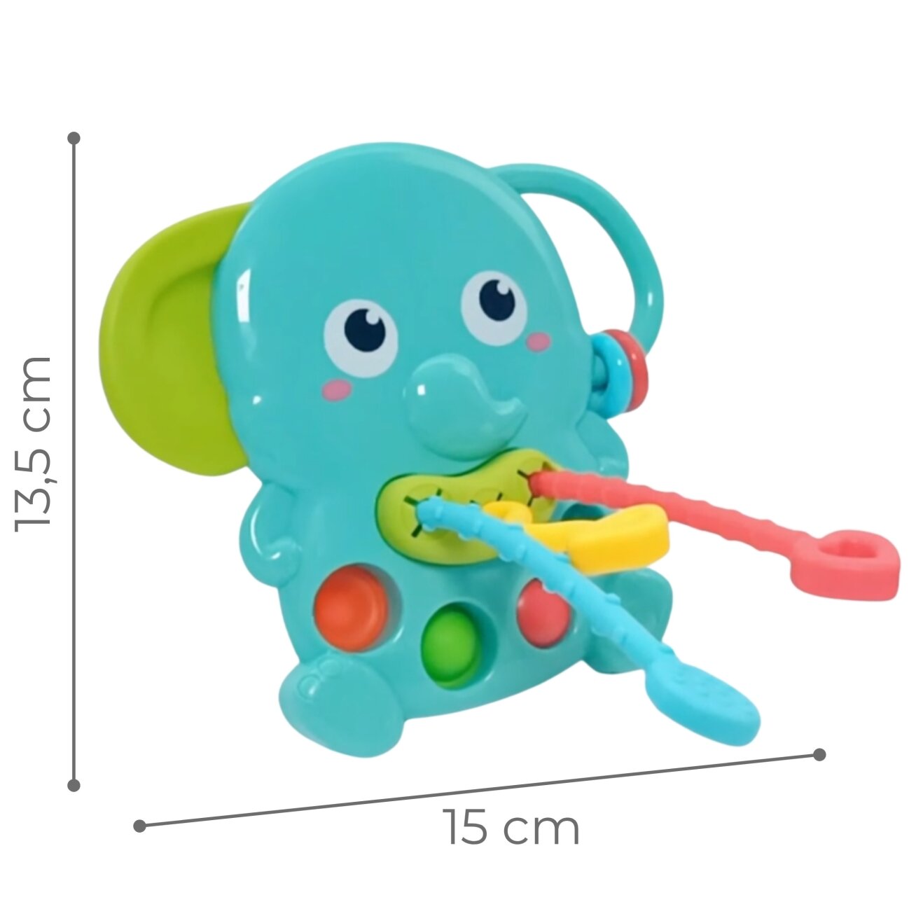 WOOPIE BABY Sensorinis kramtukas Drambliukas Montessori 4in1 6