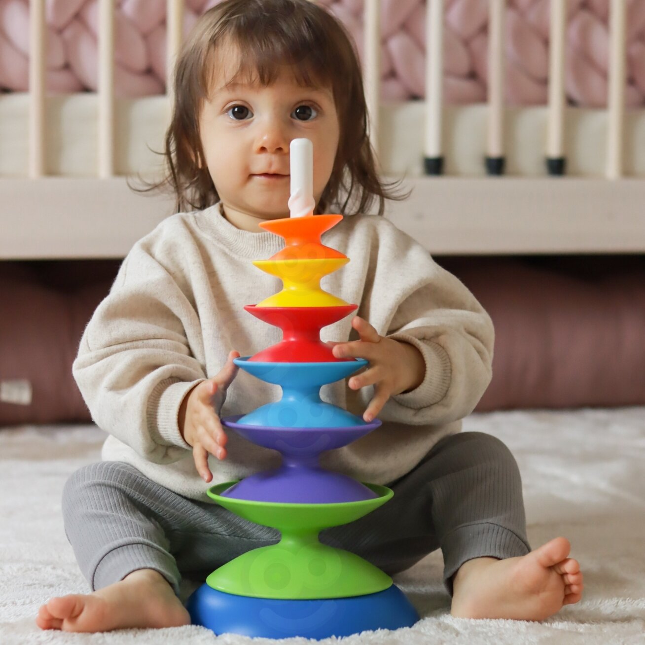 WOOPIE BABY Spalvingas bokštas – dėliojimo piramidė, edukacinė 18m+ 2 WOOPIE BABY Spalvingas bokštas – dėliojimo piramidė, edukacinė 18m+ 2