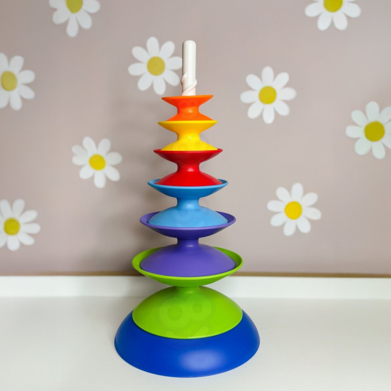 WOOPIE BABY Spalvingas bokštas – dėliojimo piramidė, edukacinė 18m+ 6