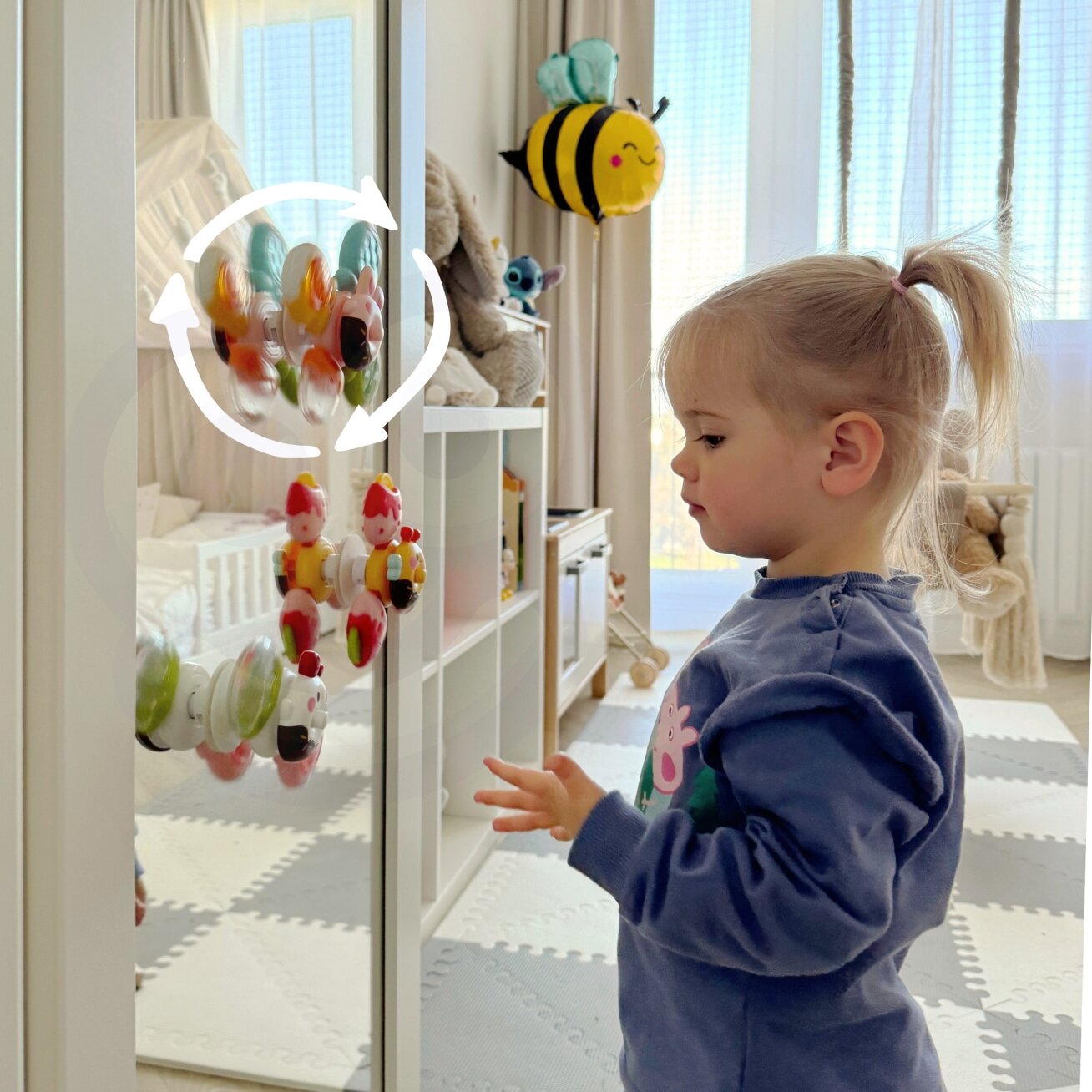 WOOPIE BABY Spinner sensorinis žaislas Bitė Viščiukas Triušis Keičiami 3 vnt. 1 WOOPIE BABY Spinner sensorinis žaislas Bitė Viščiukas Triušis Keičiami 3 vnt. 1