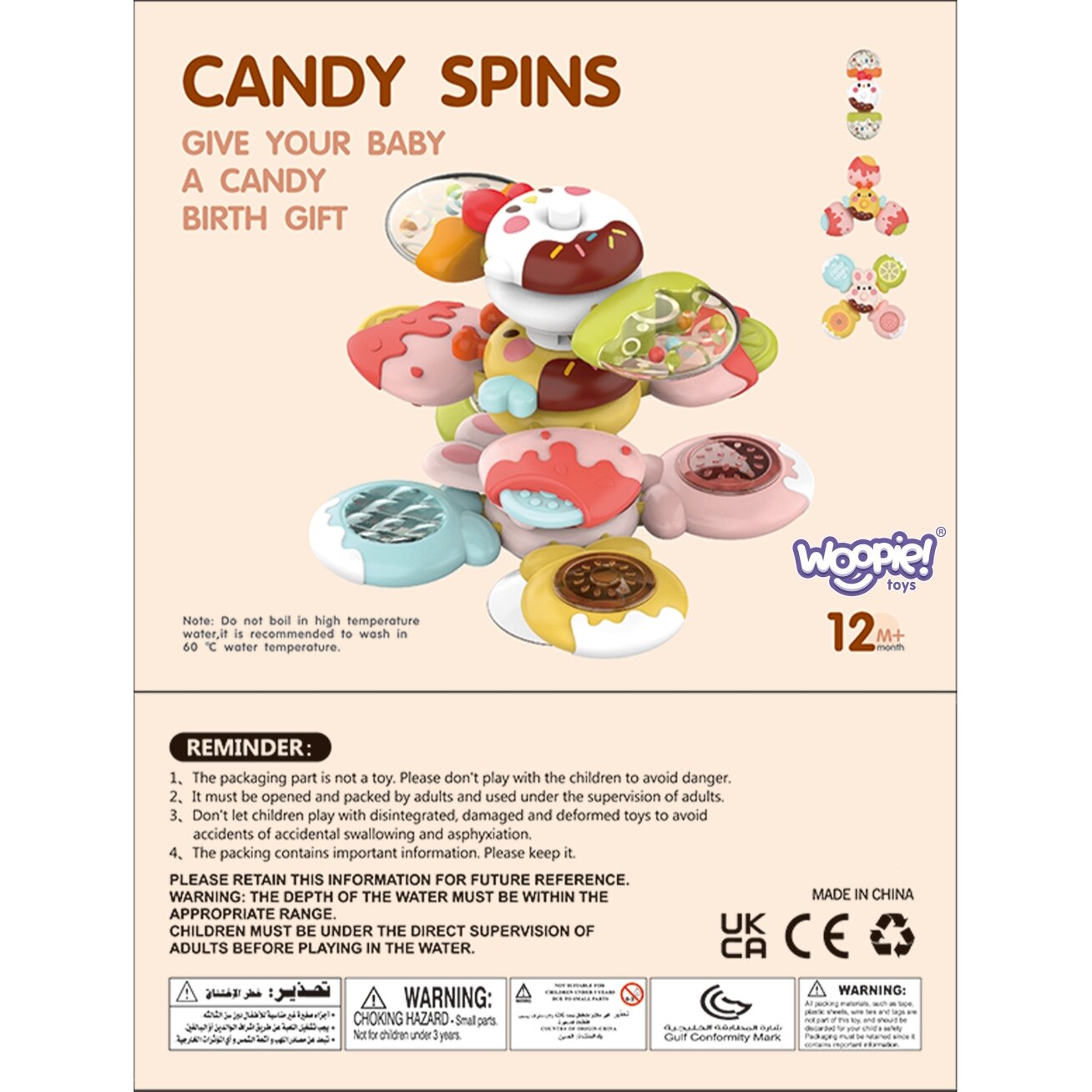 WOOPIE BABY Spinner sensorinis žaislas Bitė Viščiukas Triušis Keičiami 3 vnt. 9 WOOPIE BABY Spinner sensorinis žaislas Bitė Viščiukas Triušis Keičiami 3 vnt. 9