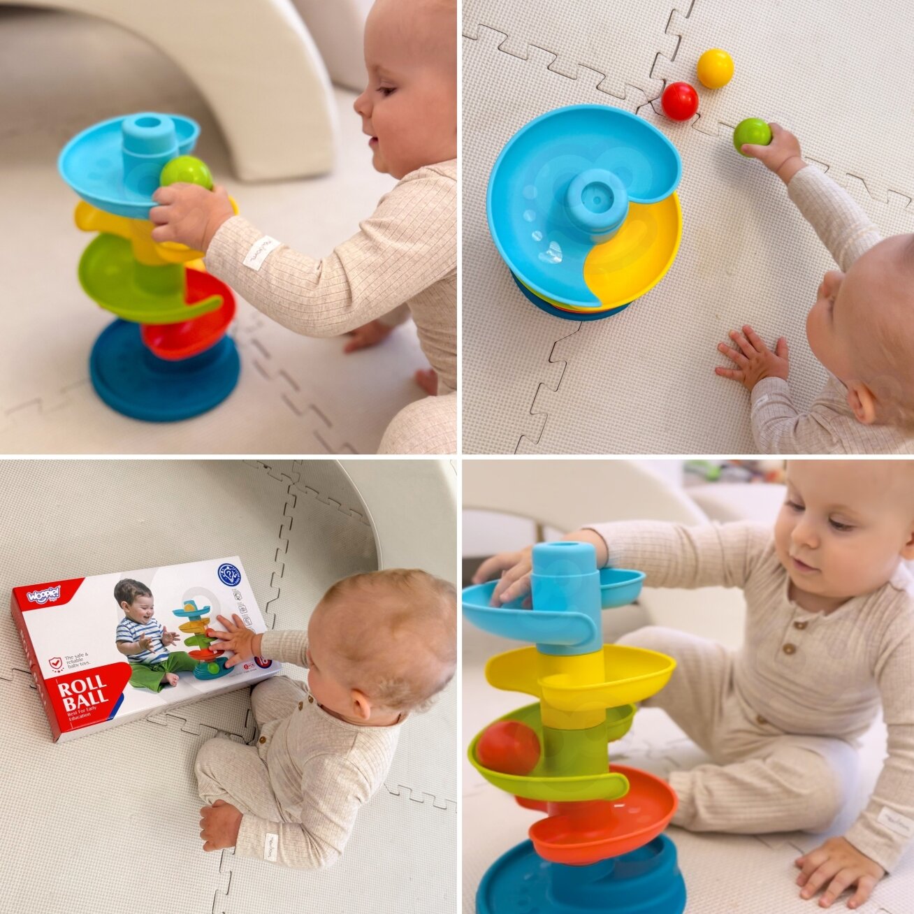 WOOPIE BABY kamuoliukų trasa Kulių trasa rinkinys Spiralė + 3 kamuoliukai 1