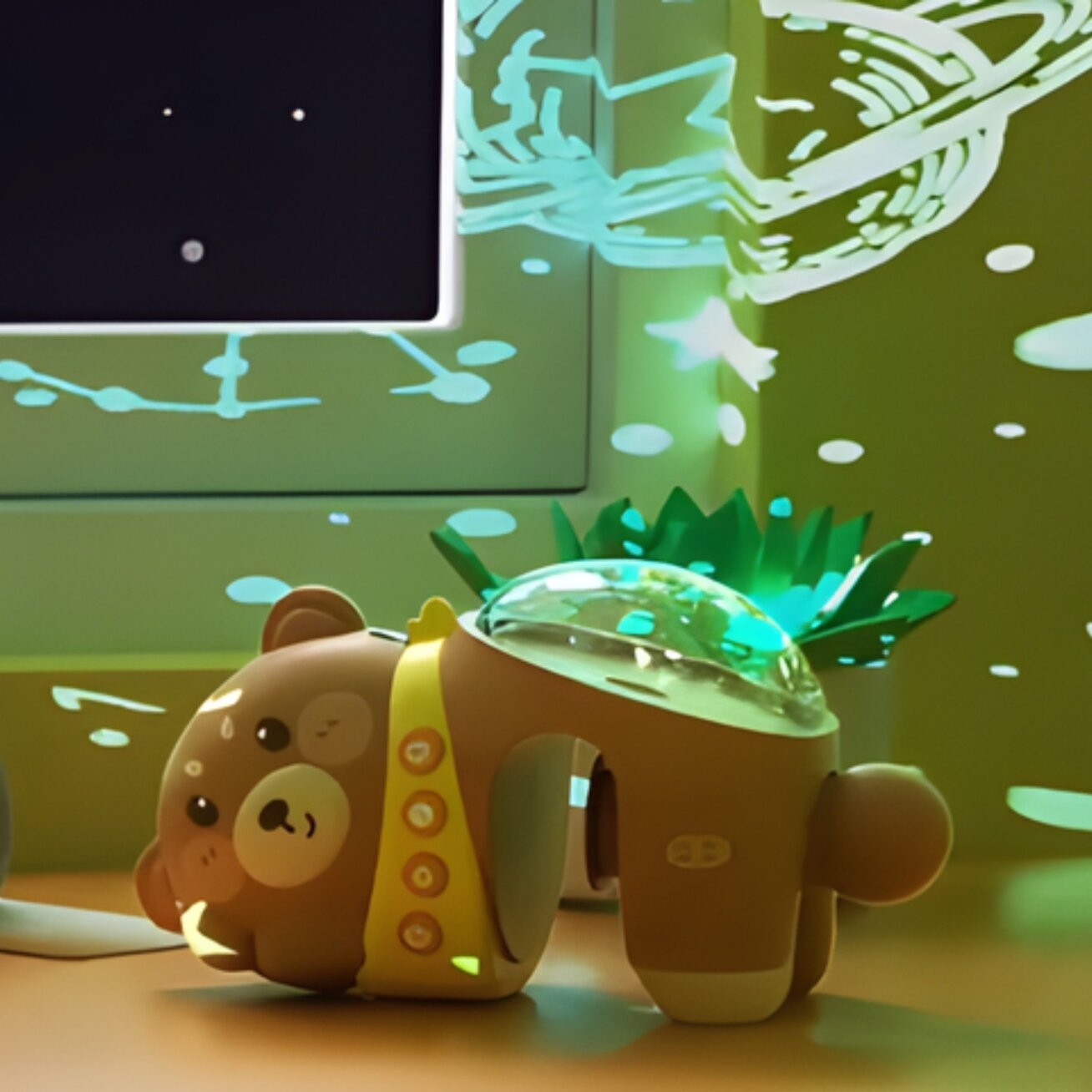 WOOPIE BABY Žvaigždžių projektorius Naktinė lemputė-projektorius vaikams Meškiukas 2