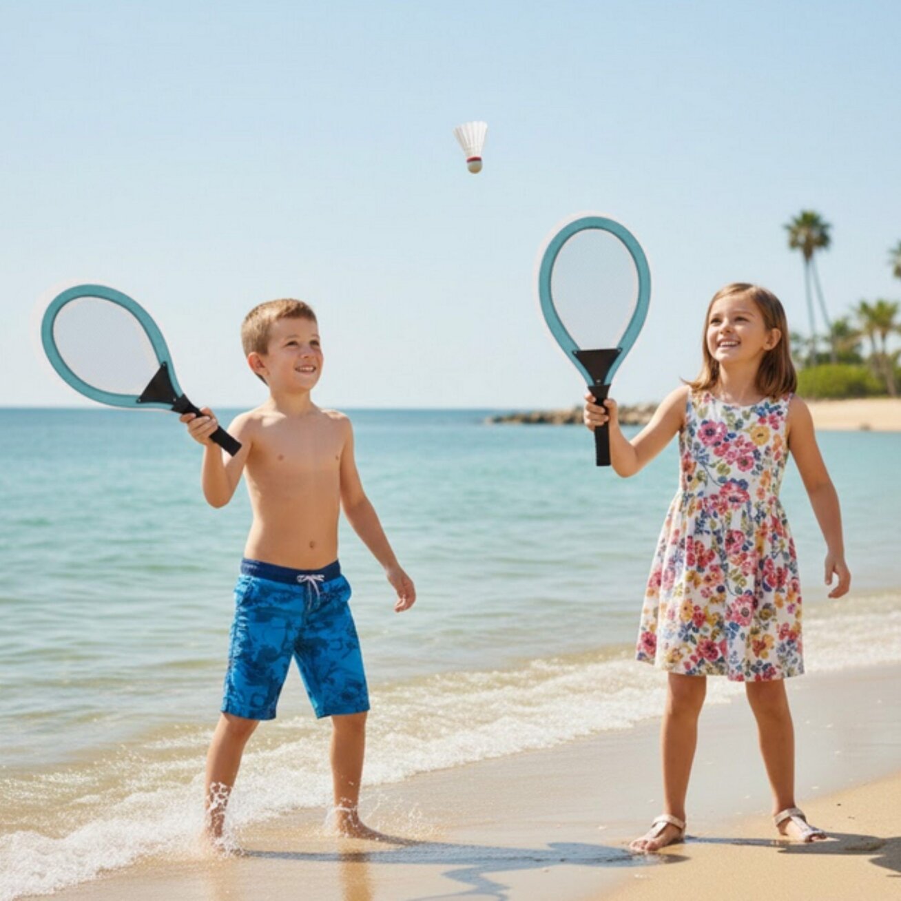 WOOPIE Didelės teniso ir badmintono raketės vaikams rinkinys + kamuoliukas ir plunksniukas 6 WOOPIE Didelės teniso ir badmintono raketės vaikams rinkinys + kamuoliukas ir plunksniukas 6