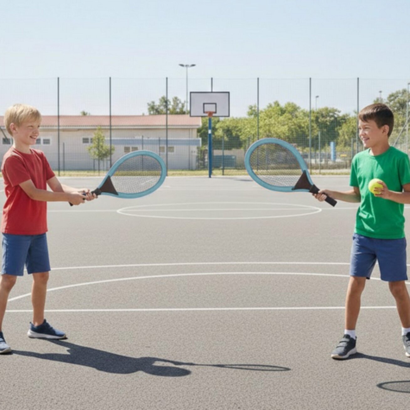 WOOPIE Didelės teniso ir badmintono raketės vaikams rinkinys + kamuoliukas ir plunksniukas 5 WOOPIE Didelės teniso ir badmintono raketės vaikams rinkinys + kamuoliukas ir plunksniukas 5