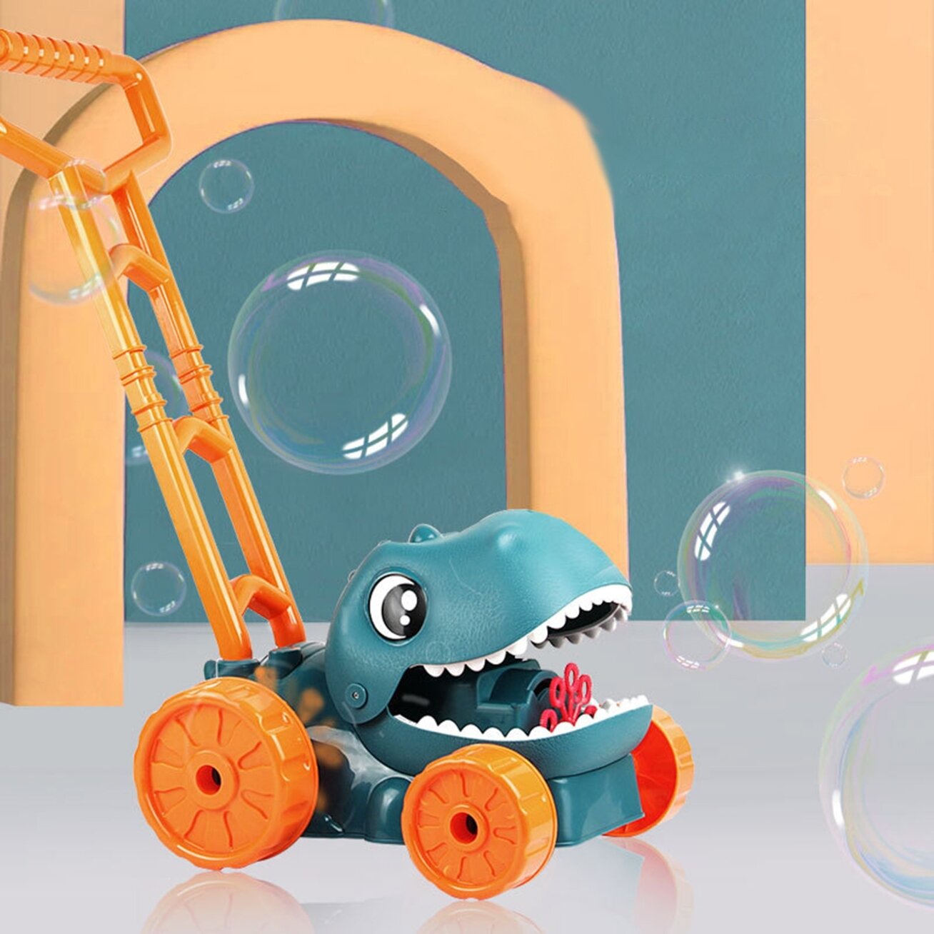 WOOPIE Sodo žoliapjovė Dino muilo burbulams dinozauras + skystis 7 WOOPIE Sodo žoliapjovė Dino muilo burbulams dinozauras + skystis 7
