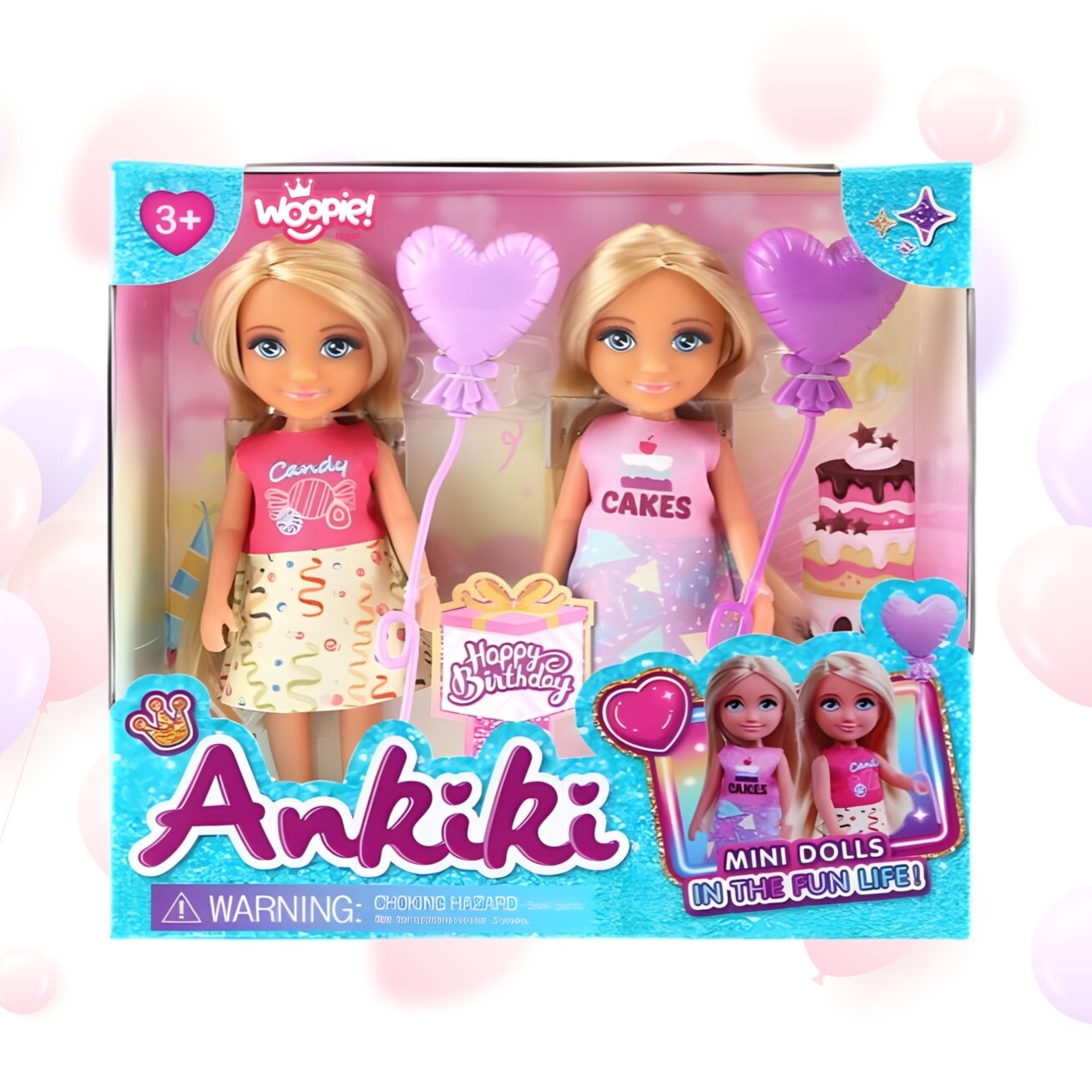 Woopie dviejų lėlyčių gimtadienio rinkinys – Candy ir Cakes 2