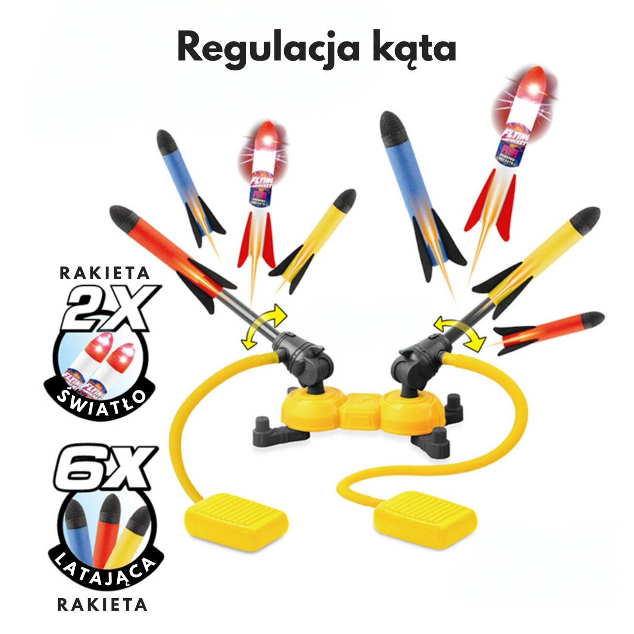 WOOPIE Dvigubas putplasčio raketų paleidiklis 8 vnt. 1