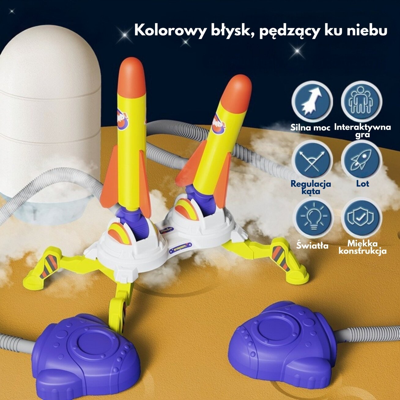 WOOPIE Dvigubas putplasčio raketų paleidimo įrenginys 6 vnt. 4