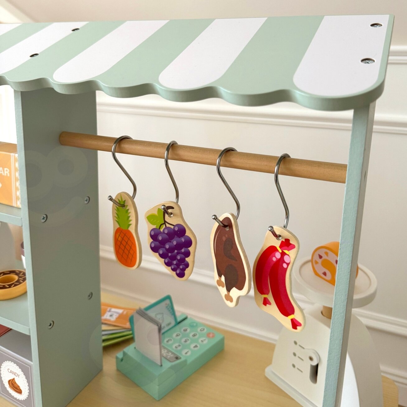 WOOPIE GREEN Didelė daugiafunkcė parduotuvėlė 5in1 kioskas prekyvietė prekybos centras restoranas kavinė virtuvė 73 el. 9 WOOPIE GREEN Didelė daugiafunkcė parduotuvėlė 5in1 kioskas prekyvietė prekybos centras restoranas kavinė virtuvė 73 el. 9