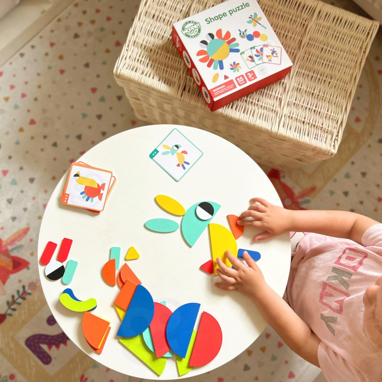WOOPIE GREEN Medinė Montessori dėlionė 40 raštų atkurti 55 el. FSC sertifikatas 4
