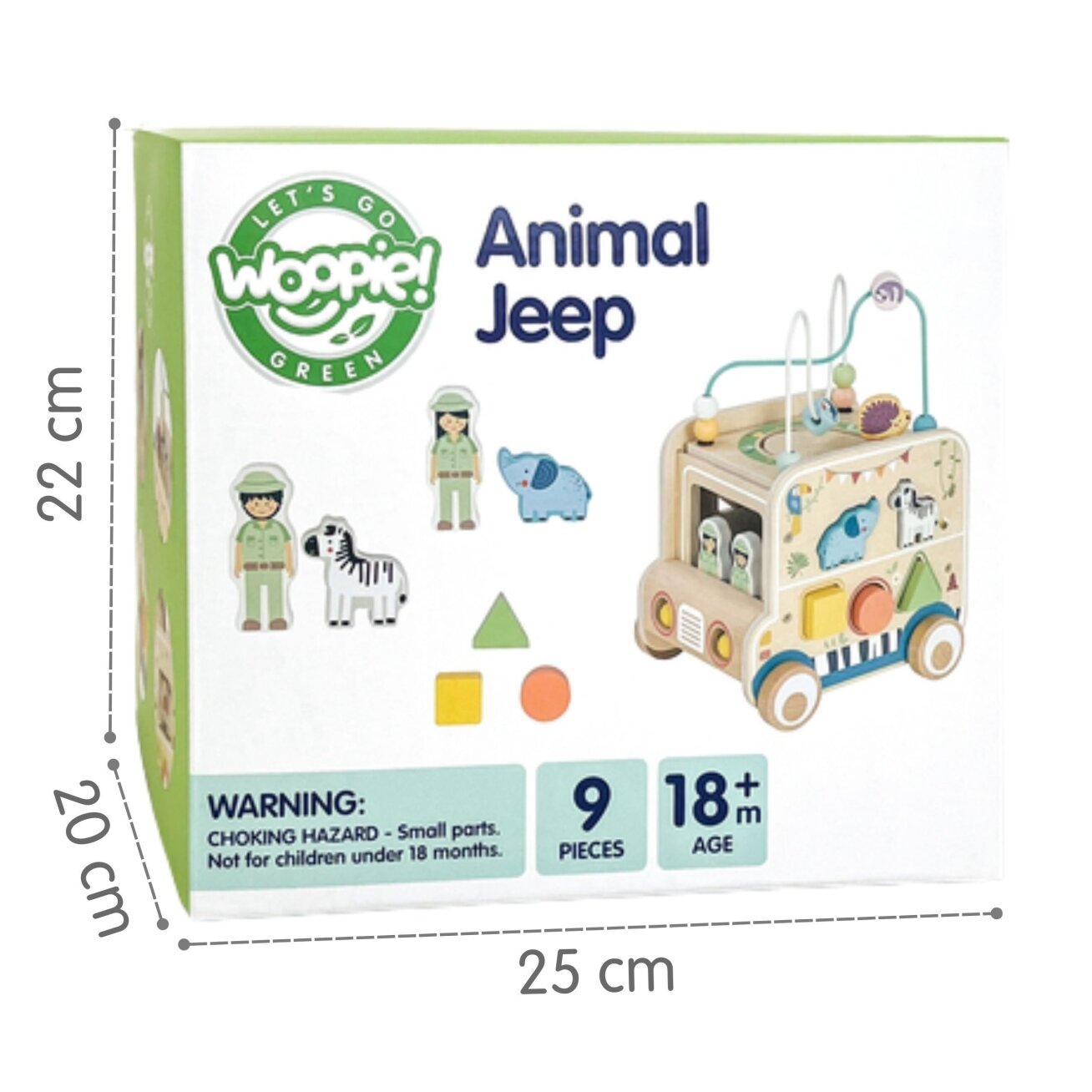 WOOPIE GREEN Medinė veiklos kubas Safari visureigis FSC 13