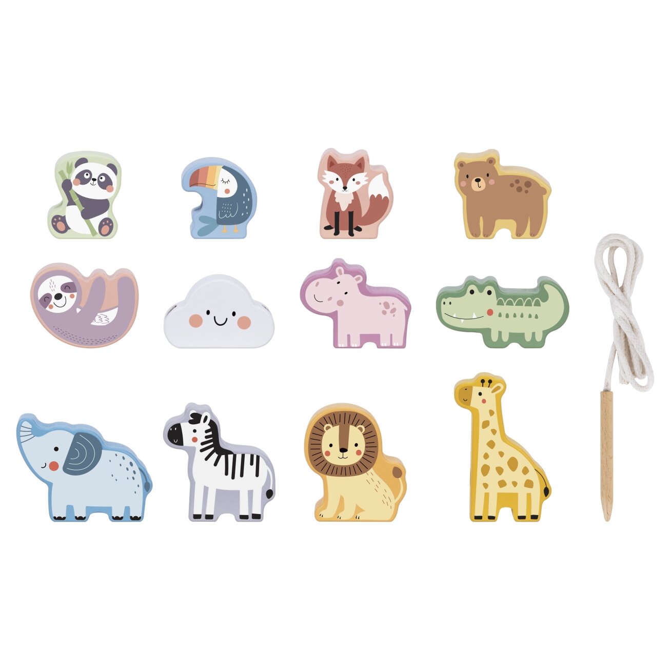 WOOPIE GREEN Medinė suveriama vėrimo dėlionė ZOO Montessori 13 el. 12 WOOPIE GREEN Medinė suveriama vėrimo dėlionė ZOO Montessori 13 el. 12