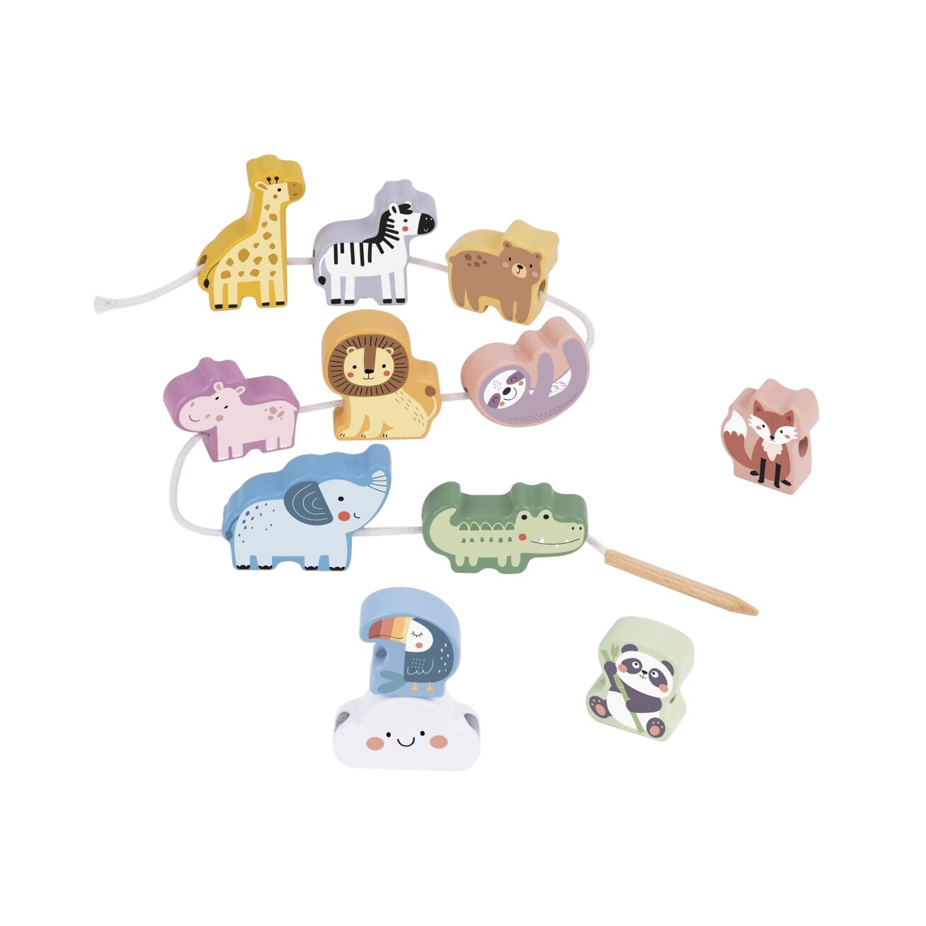 WOOPIE GREEN Medinė suveriama vėrimo dėlionė ZOO Montessori 13 el. 13 WOOPIE GREEN Medinė suveriama vėrimo dėlionė ZOO Montessori 13 el. 13