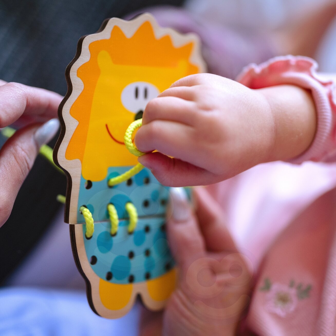 WOOPIE GREEN Medinė varstymo žaidynė 5in1 Gyvūnėliai vėrimui 2