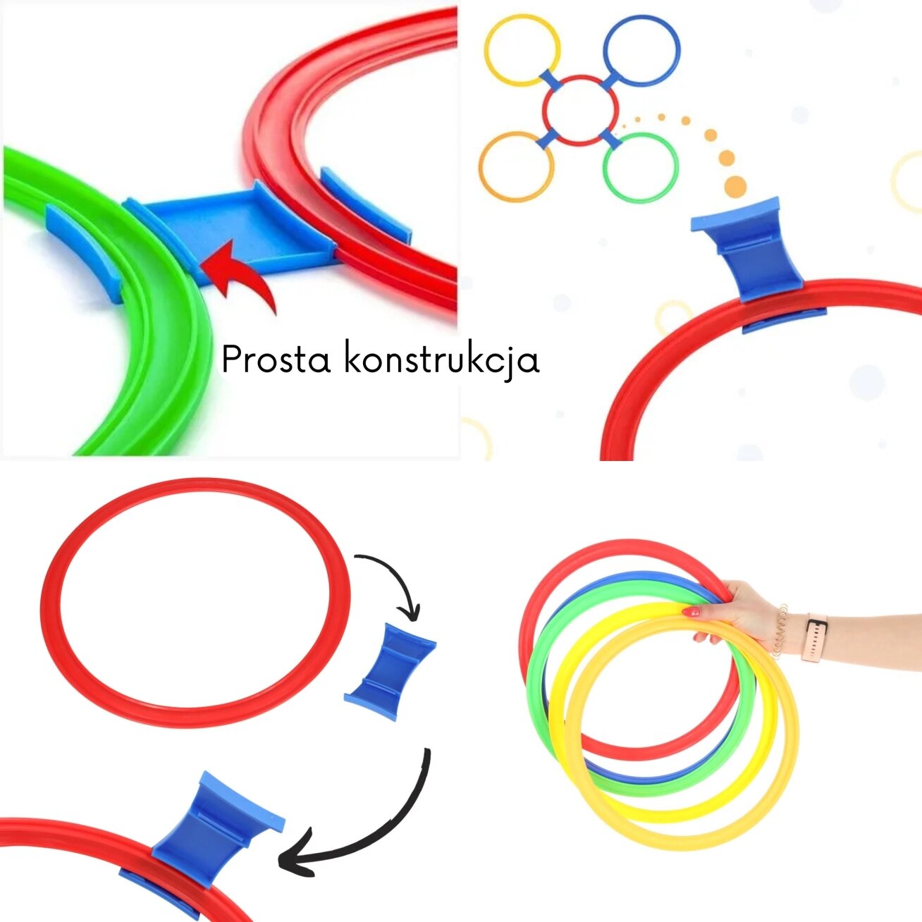WOOPIE Klasių žaidimas Šokinėjimo rinkinys Žiedai Lankai 10 vnt. 3