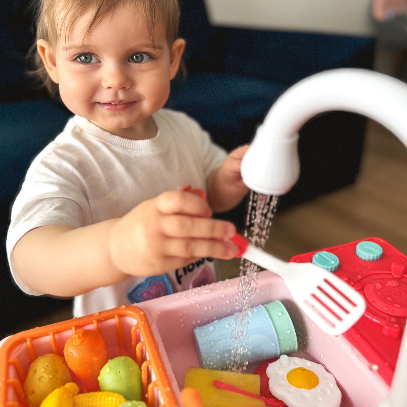 WOOPIE 2in1 kriauklė virtuvė vaikams rožinė 4